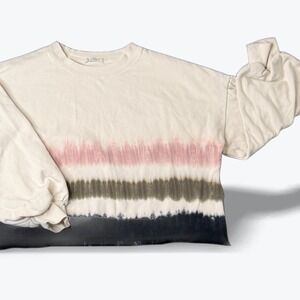 Z Supply Tie Dye Sweatshirt Cream Pink Olive Black Balloon Sleeve Pullover Women
